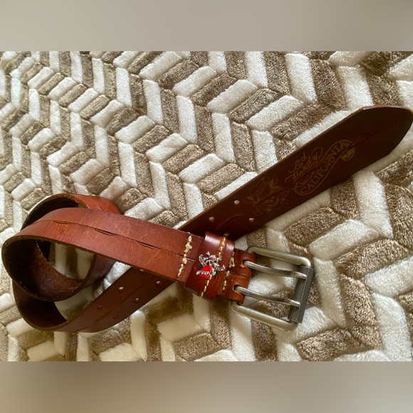Ed Hardy Accessories - Ed Hardy brown leather belt